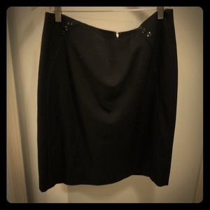 Black pencil skirt with buttons